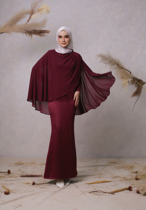 Rania Dress in Mystic Maroon